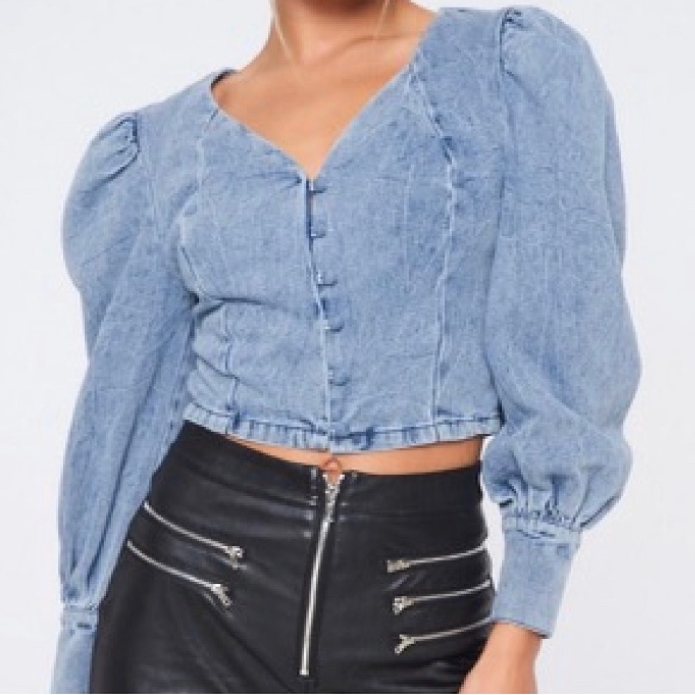 Denim Puff sleeved shirt